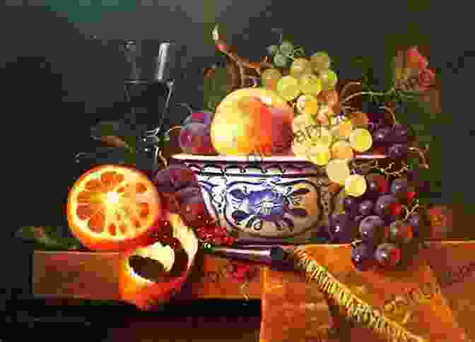 A Classic Still Life Painting Depicting A Bowl Of Fruit And A Glass Of Wine On A Table. CLASSICAL STILL LIFE TUTORIAL: Still Life With Peaches Dutch Tea Pot Flute Glass (Oil Painting Tutorials)