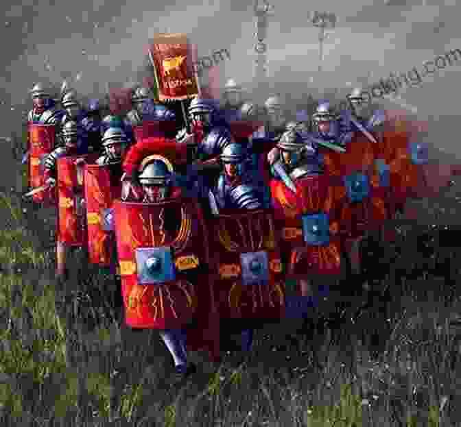 A Group Of Roman Soldiers, Clad In Armor And Helmets, Marching Through A Dusty Battlefield. Meet The Ancient Romans James Davies