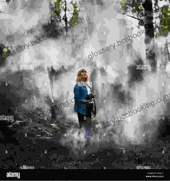 A Young Woman Standing In A Misty Forest The Unusual Motion Of Strange Beasts