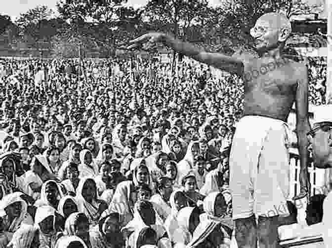 Mahatma Gandhi Addressing A Large Crowd, His Hands Raised In A Gesture Of Peace And Unity Gandhi: The Peaceful Protester (Show Me History )