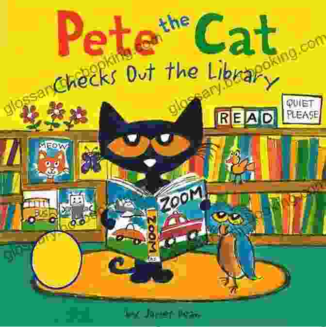 Pete The Cat Reading A Book At The Library Pete The Cat Checks Out The Library