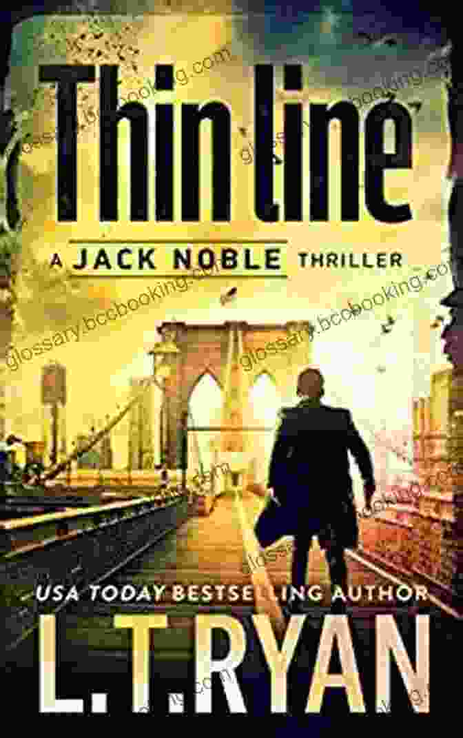 Thin Line Jack Book Cover Featuring Jack Noble Standing In Shadows, Gun In Hand Thin Line: A Jack Noble Thriller