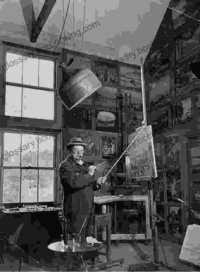 Winston Churchill Painting In His Studio Painting As A Pastime (Winston S Churchill Essays And Other Works)